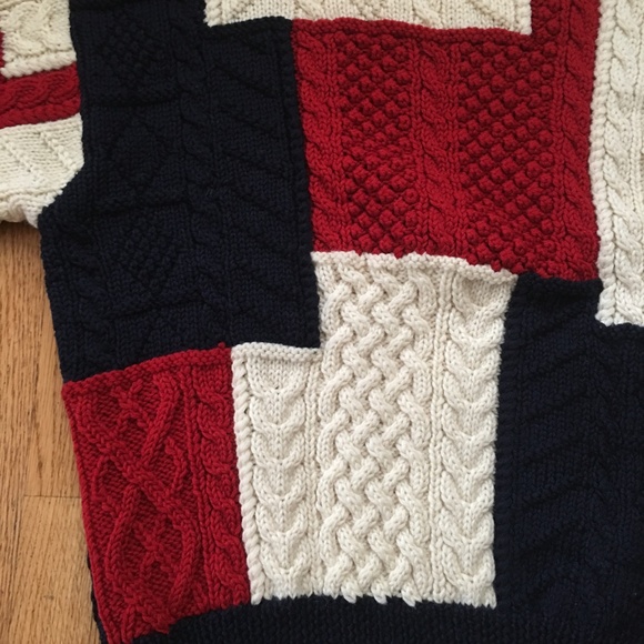 Vintage Patchwork Boro 100% pure wool knit sweater - Picture 5 of 8